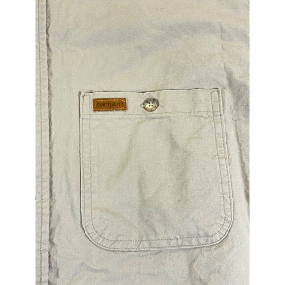 Cathartt shirt men's Large tan button down shirt with pocket - Picture 8 of 13